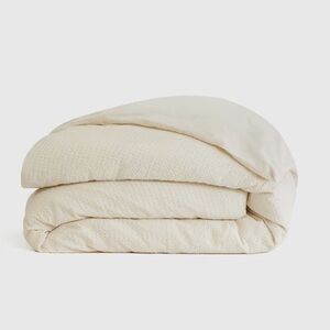 NWOT QUINCE Organic Luxe Honeycomb Duvet Cover Twin Undyed 5266